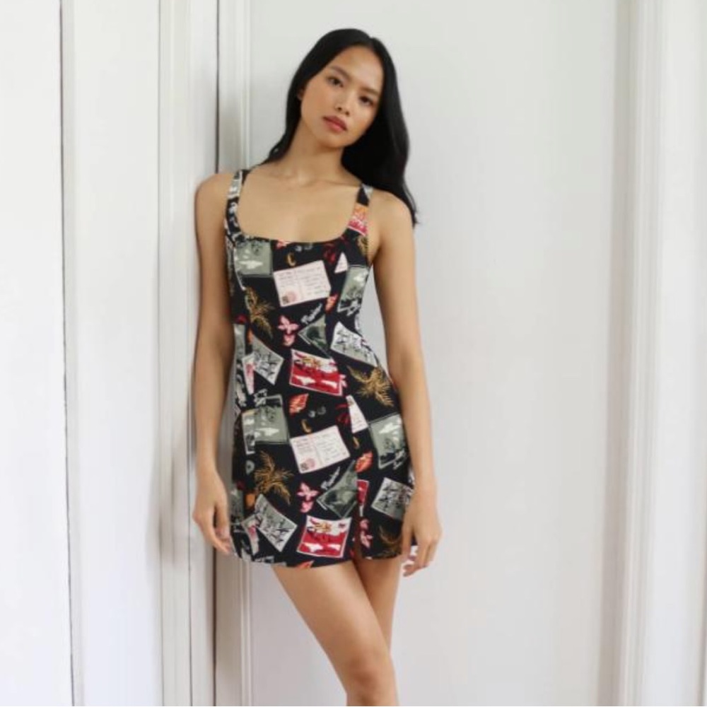 Reformation postcard mini dress small size 2 like new